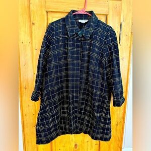 Garfield & Marks Black & Yellow One Button Swing Coat Size 6 Very Cool